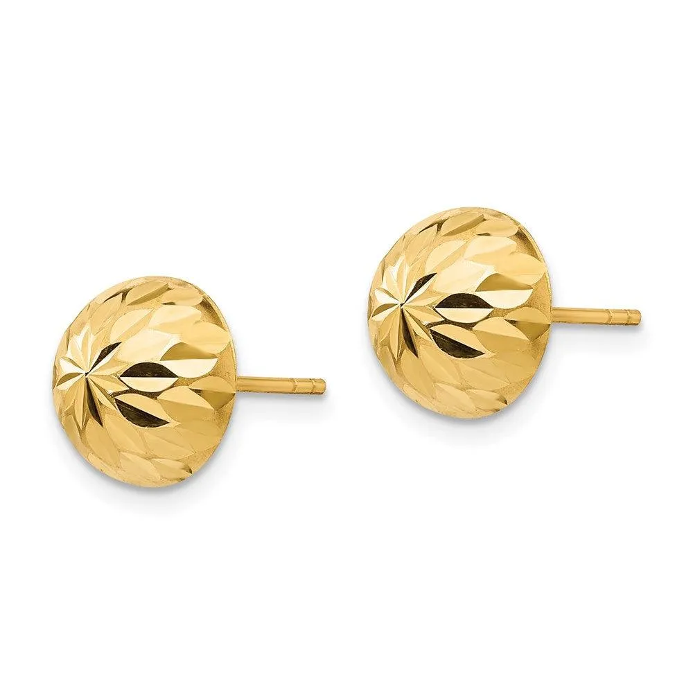 Madi K Kid's 14k  Polished & Diamond-Cut 9mm Button Post Earrings