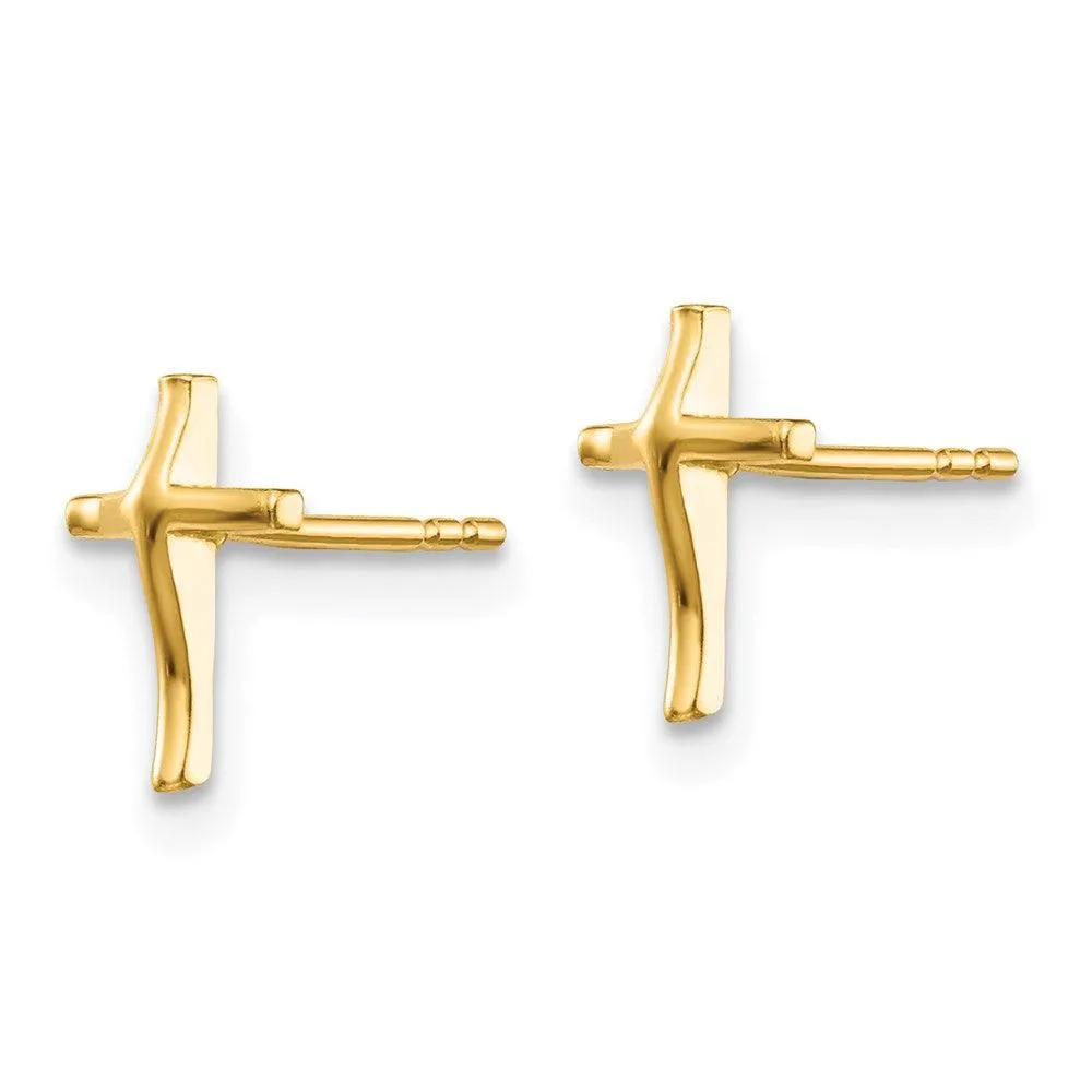 Madi K Kid's 14k  Polished Cross Post Earrings