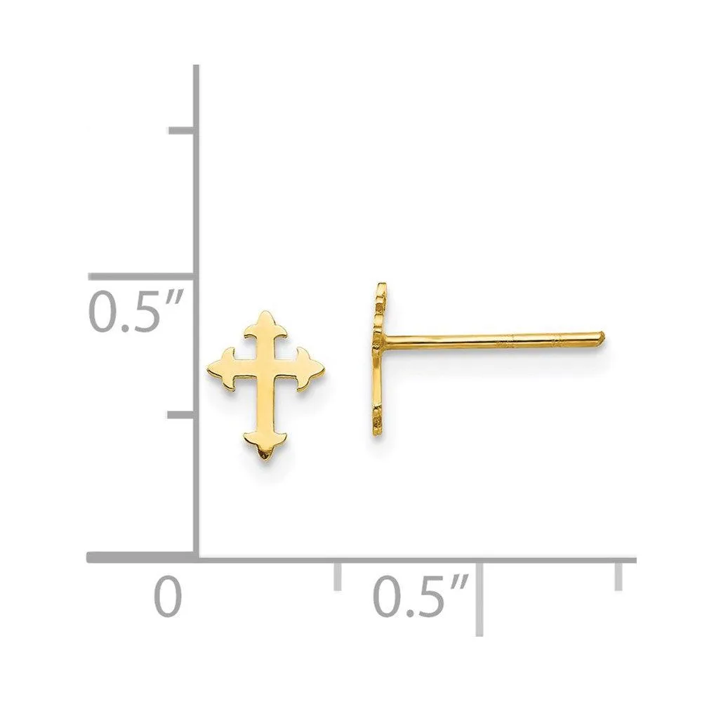 Madi K Kid's 14K  Polished Cross Post Earrings