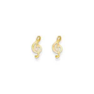 Madi K Kid's 14k  Polished Musical Note Post Earrings
