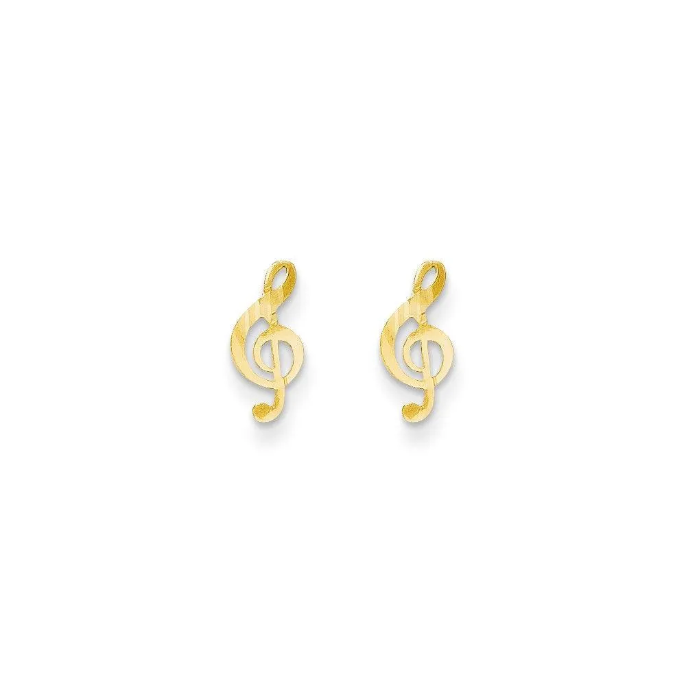 Madi K Kid's 14k  Polished Musical Note Post Earrings