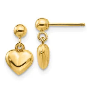 Madi K Kid's 14k  Puffed Heart Dangle Earrings