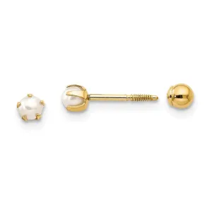 Madi K Kid's 14k  Reversible FW Cultured Pearl & Bead Earrings
