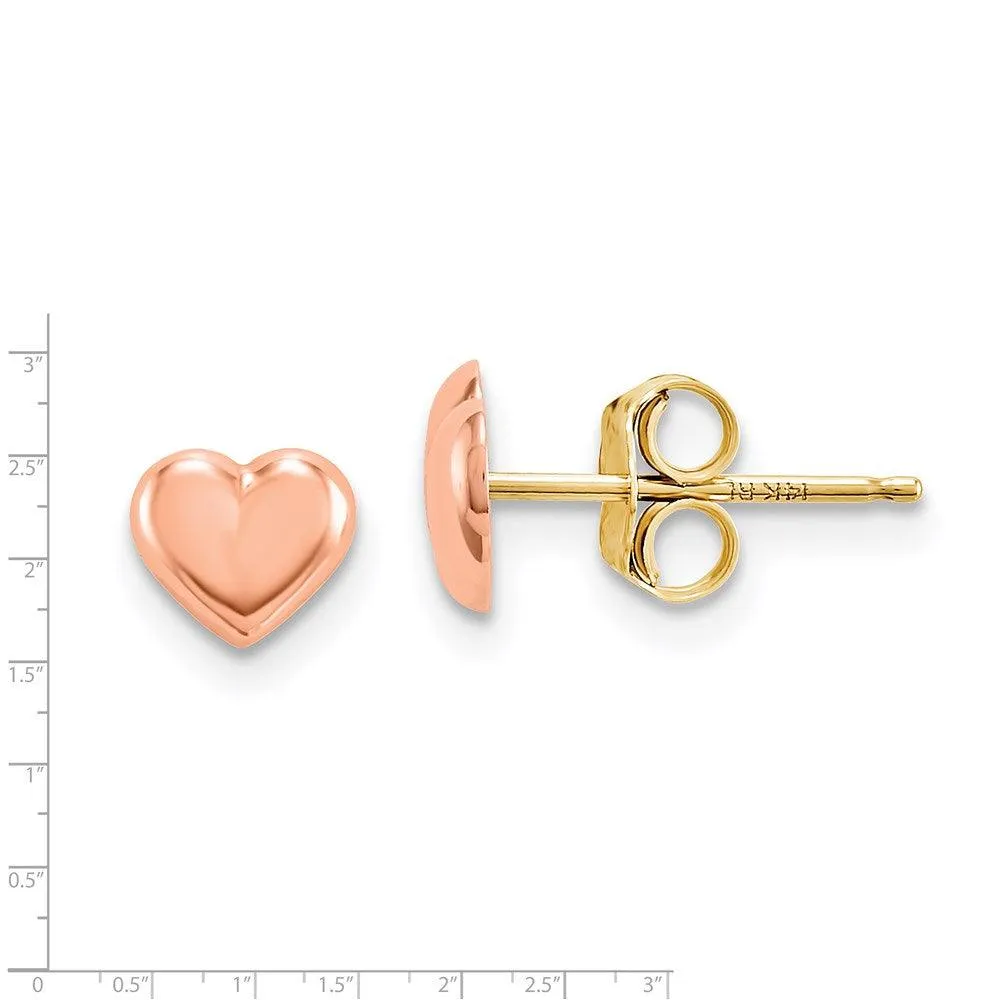 Madi K Kid's 14k  Rose Gold Heart Post Earrings