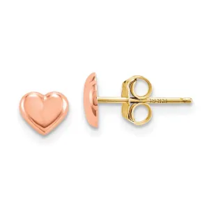 Madi K Kid's 14k  Rose Gold Heart Post Earrings