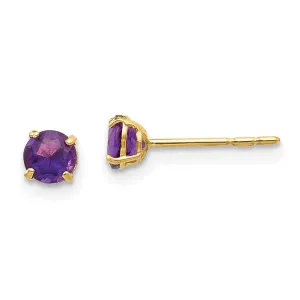 Madi K Kid's 14k  Round Amethyst 4mm Post Earrings