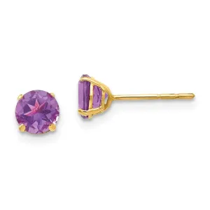 Madi K Kid's 14k  Round Amethyst 5mm Post Earrings