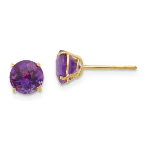 Madi K Kid's 14k  Round Amethyst 6mm Post Earrings