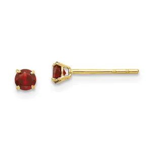 Madi K Kid's 14k  Round Garnet 3mm Post Earrings