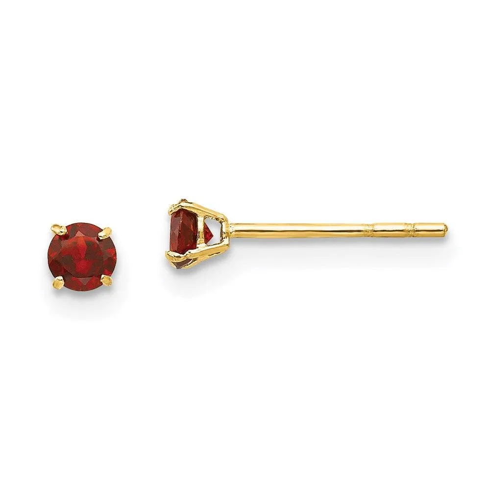 Madi K Kid's 14k  Round Garnet 3mm Post Earrings