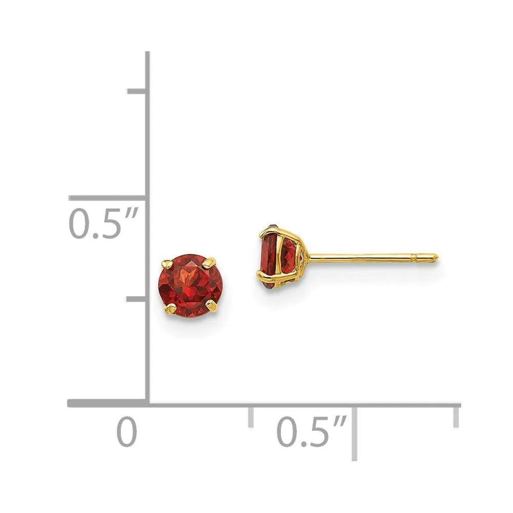 Madi K Kid's 14k  Round Garnet 4mm Post Earrings