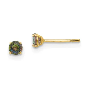 Madi K Kid's 14k  Round Mystic Topaz 3mm Post Earrings