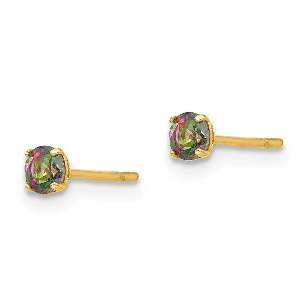 Madi K Kid's 14k  Round Mystic Topaz 3mm Post Earrings