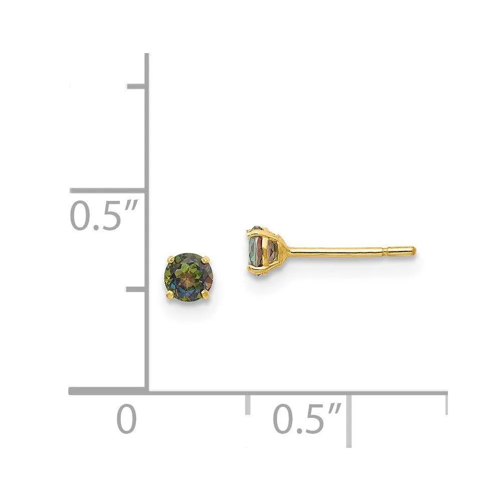 Madi K Kid's 14k  Round Mystic Topaz 3mm Post Earrings