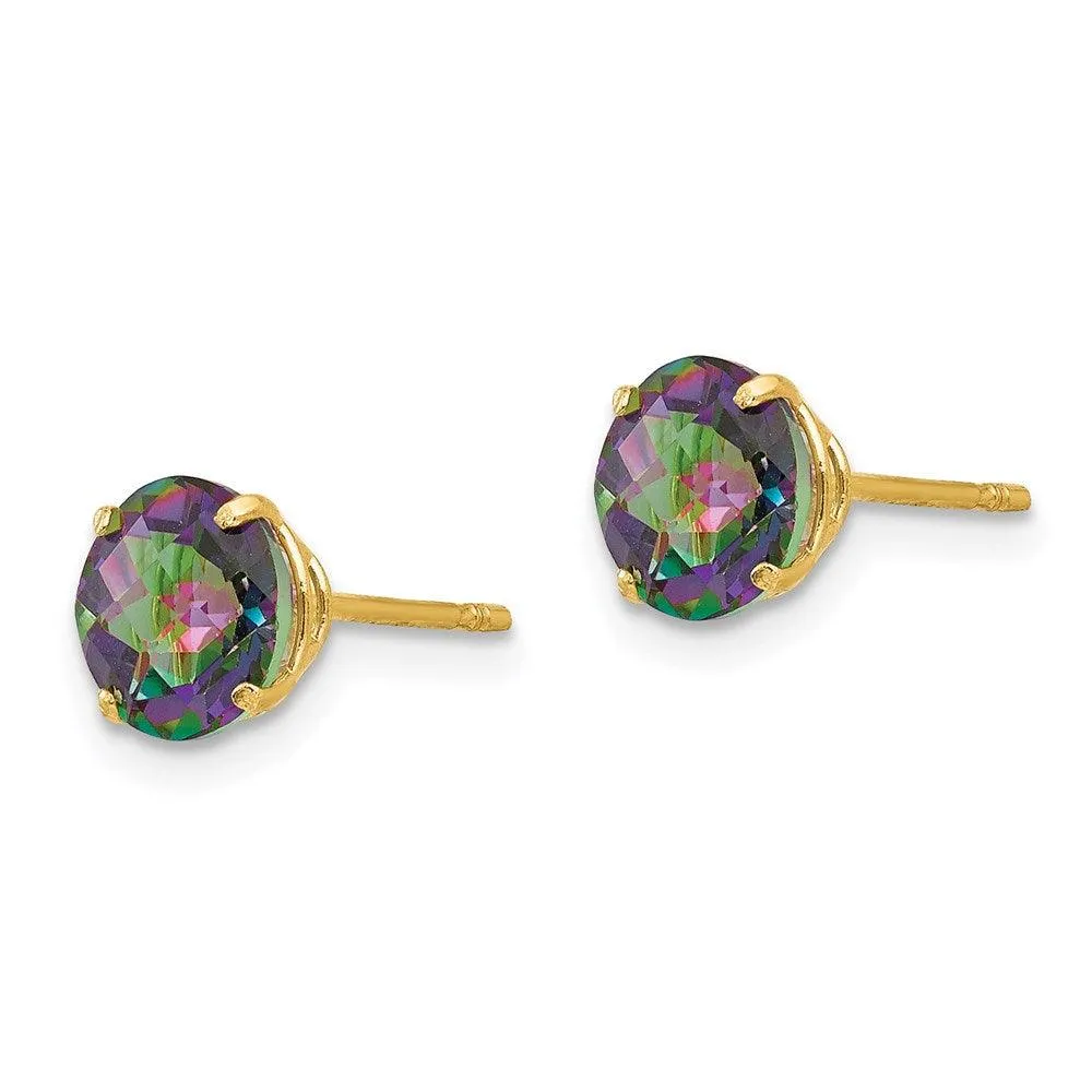 Madi K Kid's 14k  Round Mystic Topaz 6mm Post Earrings