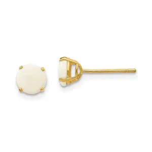 Madi K Kid's 14k  Round Opal 5mm Post Earrings