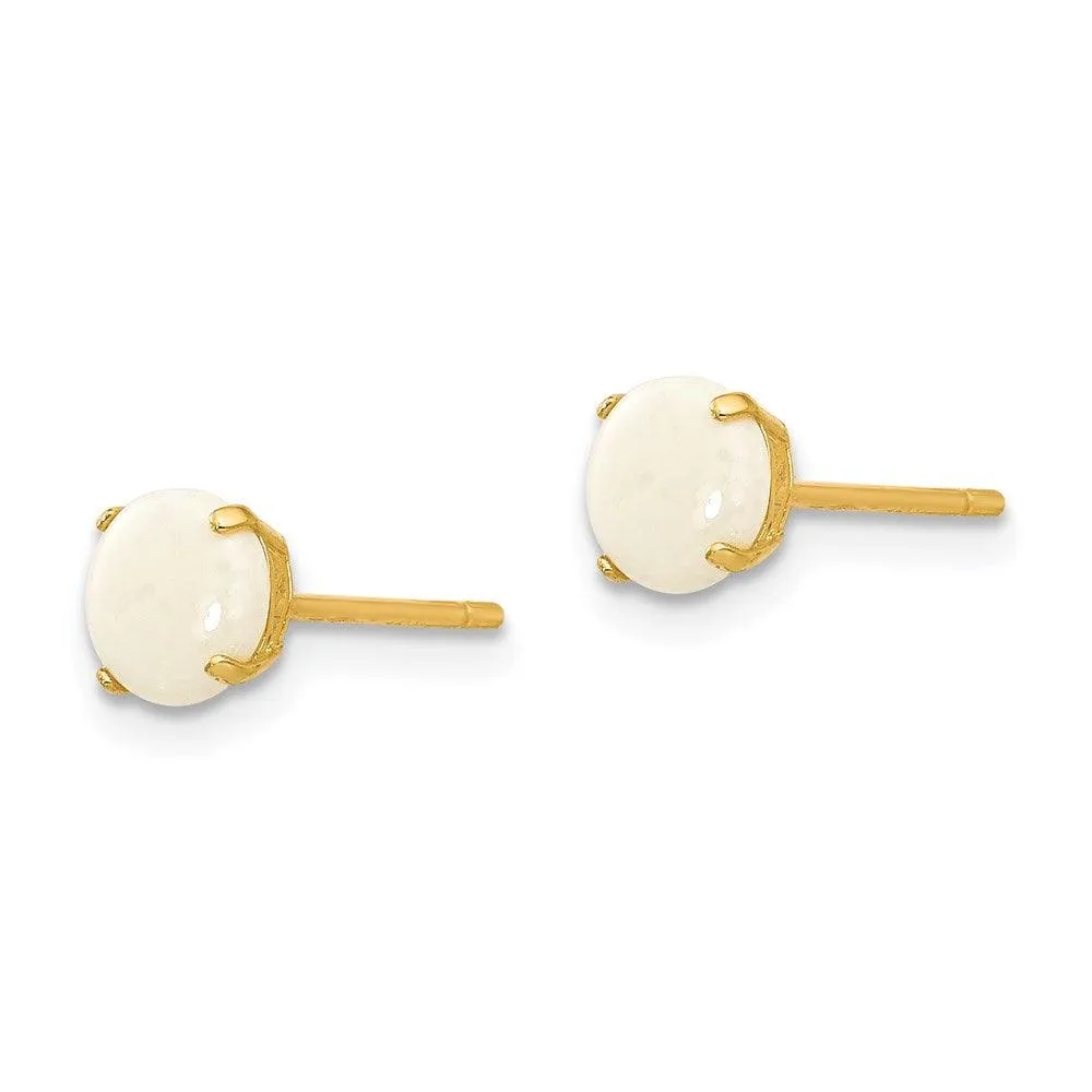 Madi K Kid's 14k  Round Opal 5mm Post Earrings