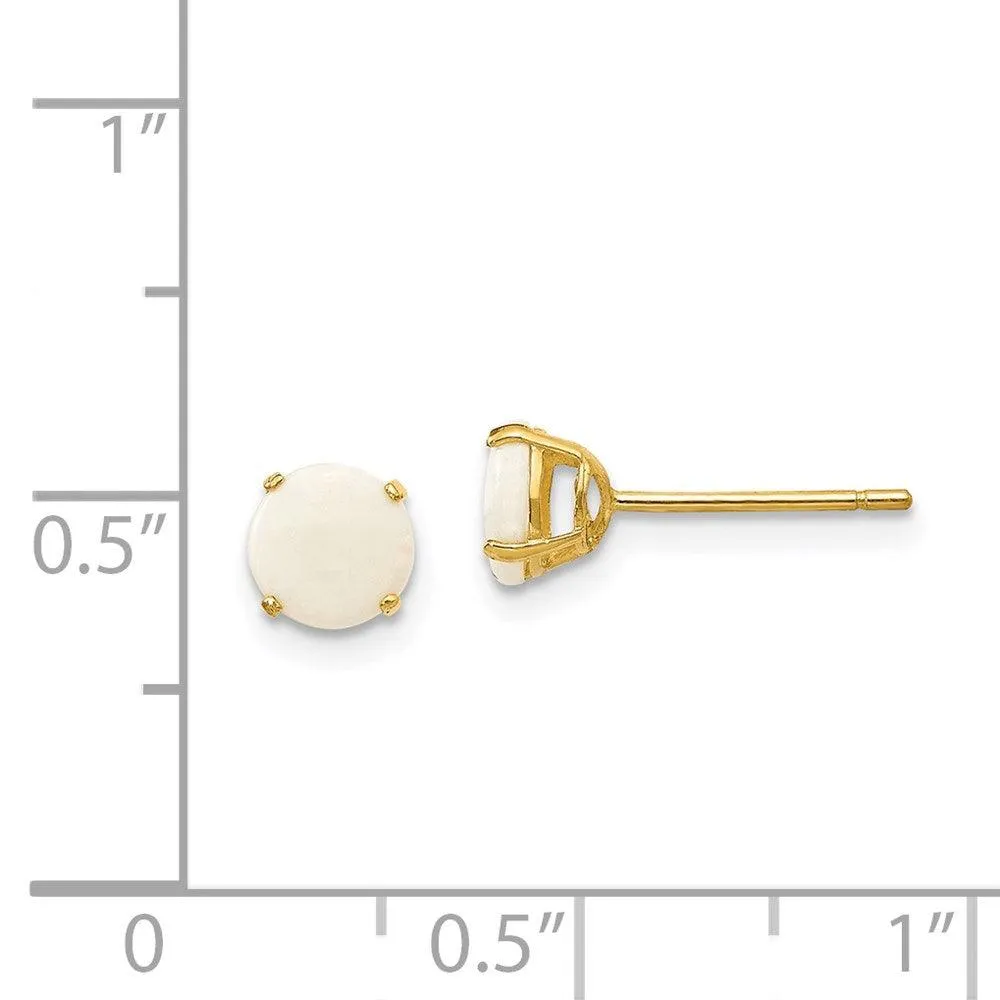 Madi K Kid's 14k  Round Opal 5mm Post Earrings