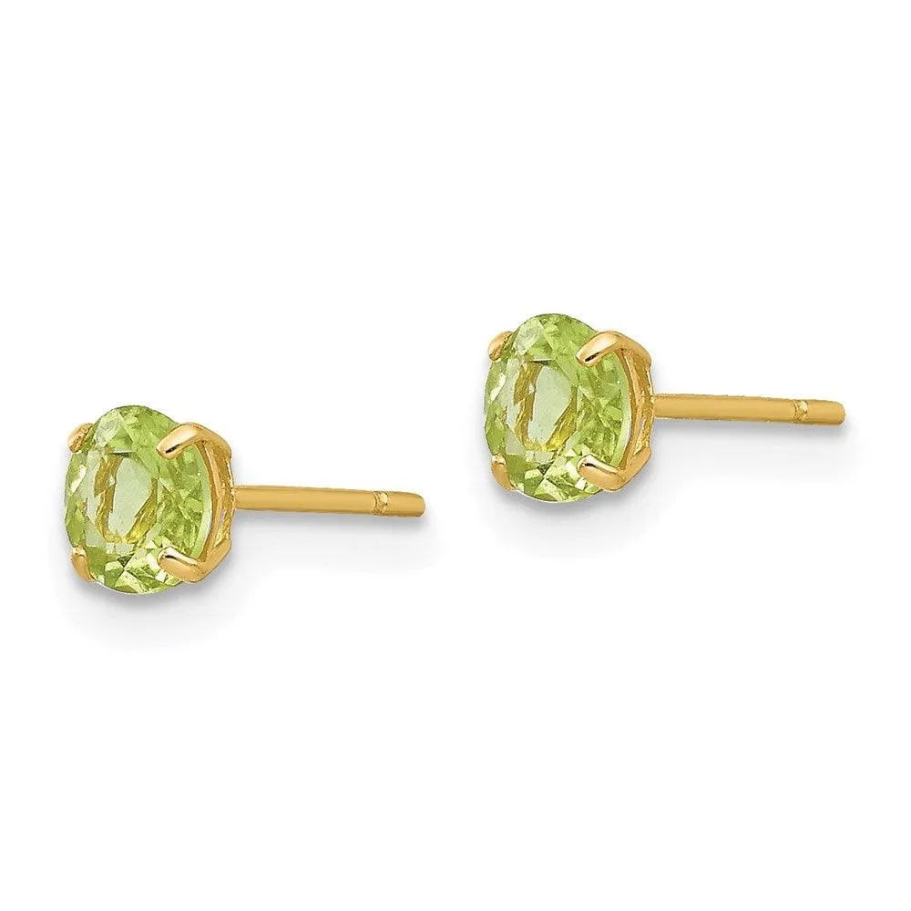 Madi K Kid's 14k  Round Peridot 4mm Post Earrings