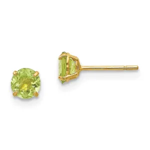 Madi K Kid's 14k  Round Peridot 4mm Post Earrings