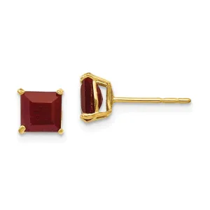 Madi K Kid's 14k  Ruby 5mm Square Post Earrings