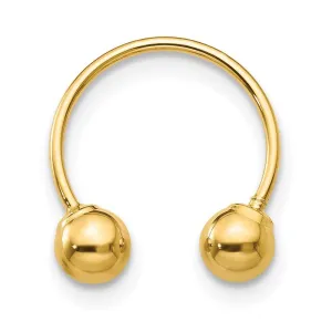 Madi K Kid's 14k  Single Beaded Half Hoop Screwback Earring