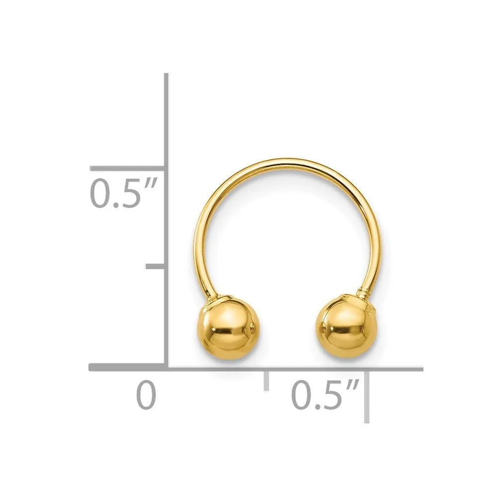 Madi K Kid's 14k  Single Beaded Half Hoop Screwback Earring