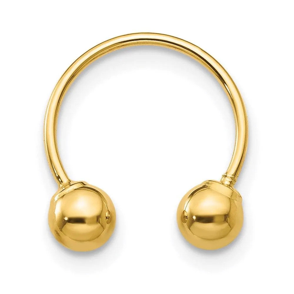Madi K Kid's 14k  Single Beaded Half Hoop Screwback Earring