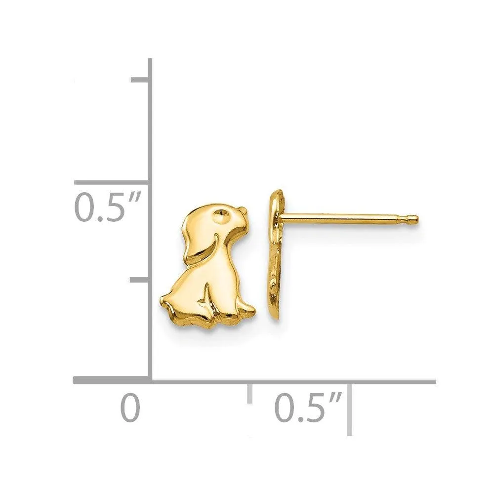 Madi K Kid's 14k  Sitting Dog Post Earrings