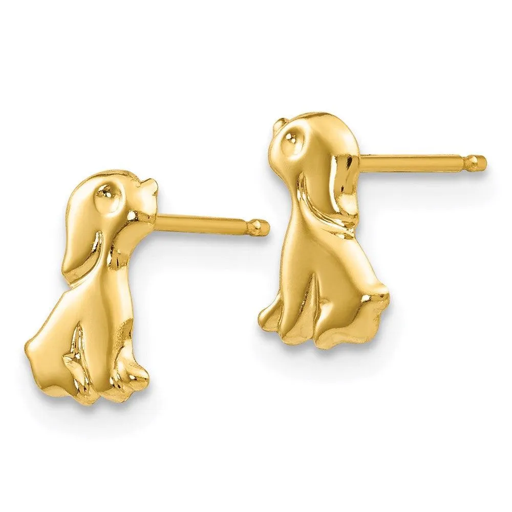 Madi K Kid's 14k  Sitting Dog Post Earrings