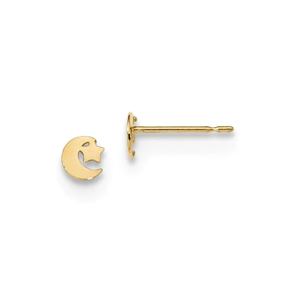 Madi K Kid's 14k   Star and Moon Post Earrings