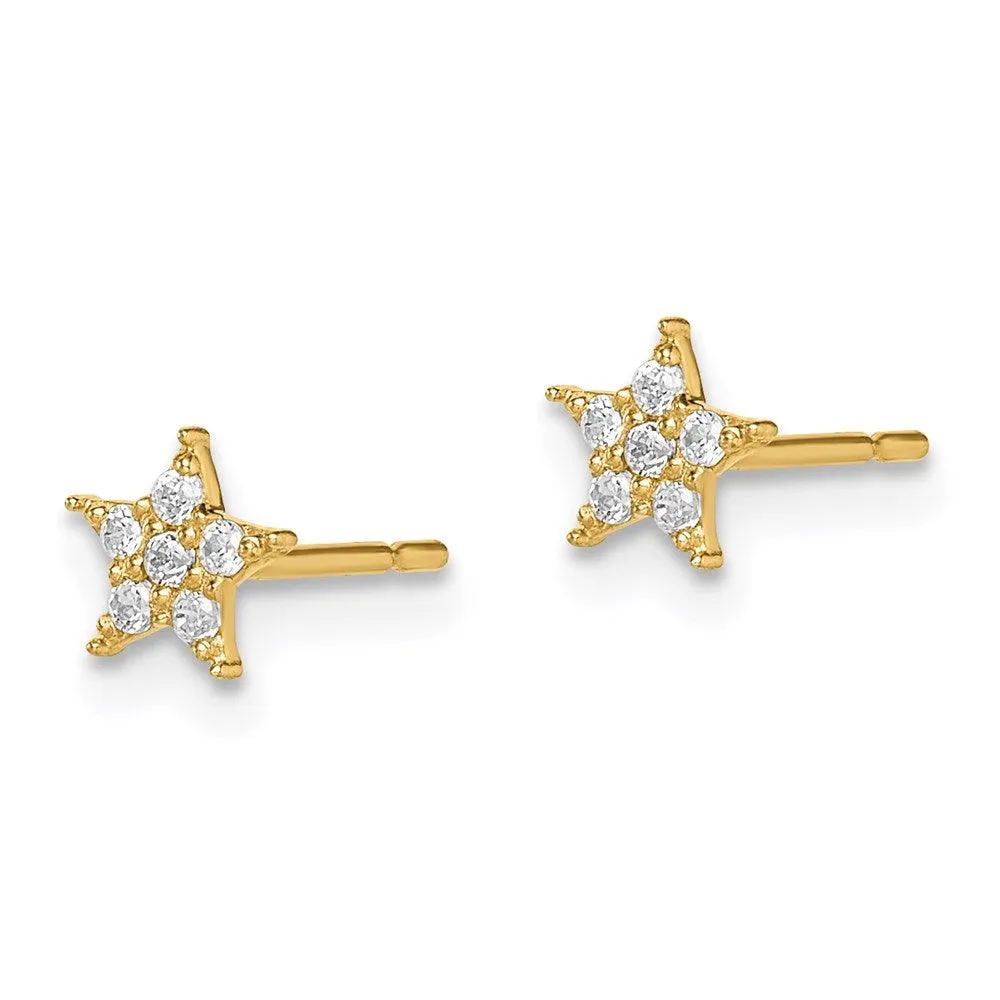 Madi K Kid's 14k  Star CZ Earrings