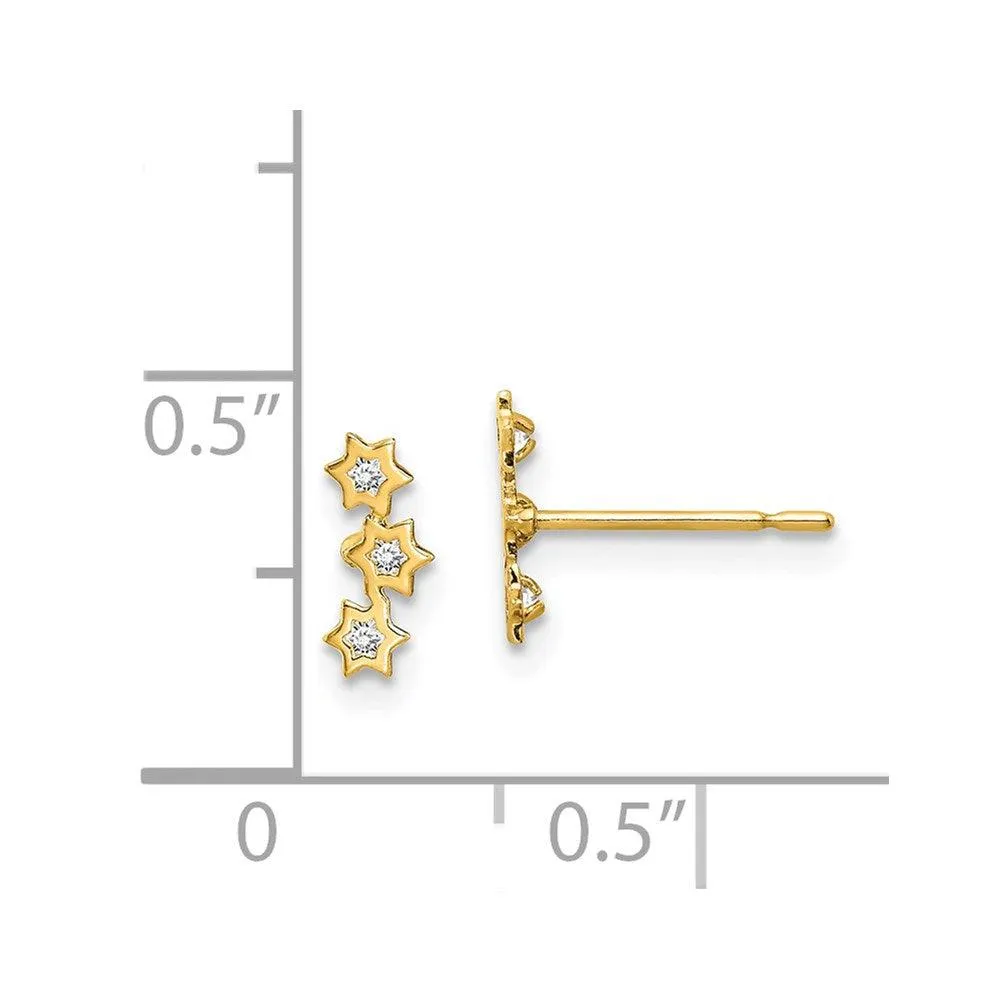 Madi K Kid's 14k  Stars CZ Earrings
