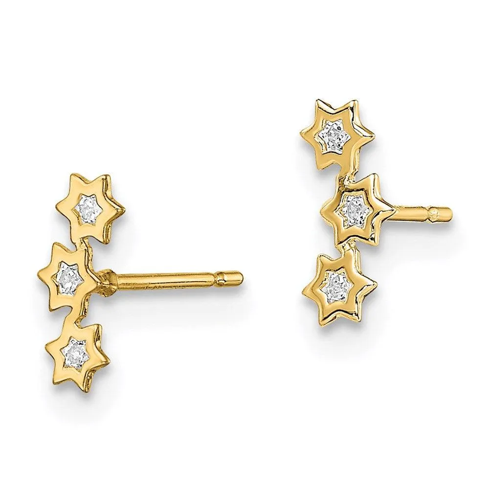 Madi K Kid's 14k  Stars CZ Earrings