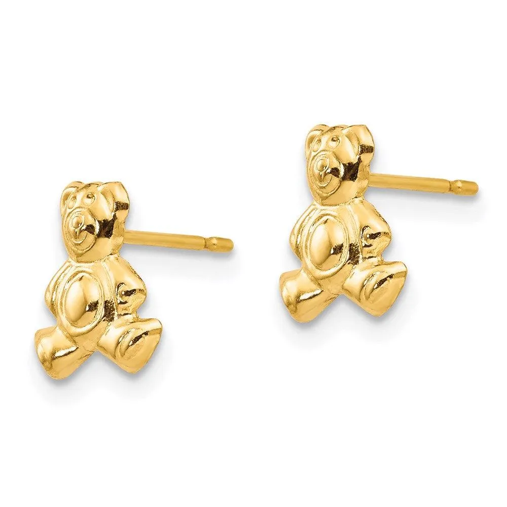 Madi K Kid's 14k  Teddy Bear Post Earrings