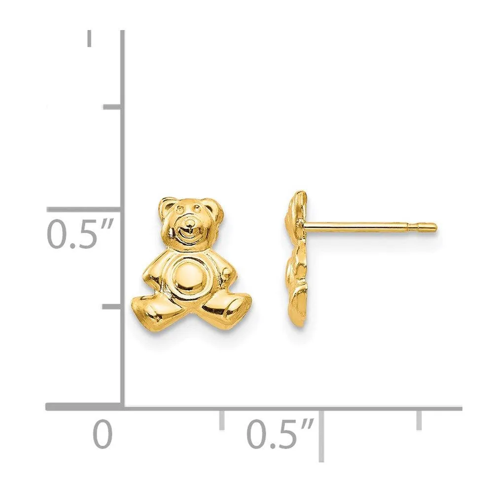 Madi K Kid's 14k  Teddy Bear Post Earrings