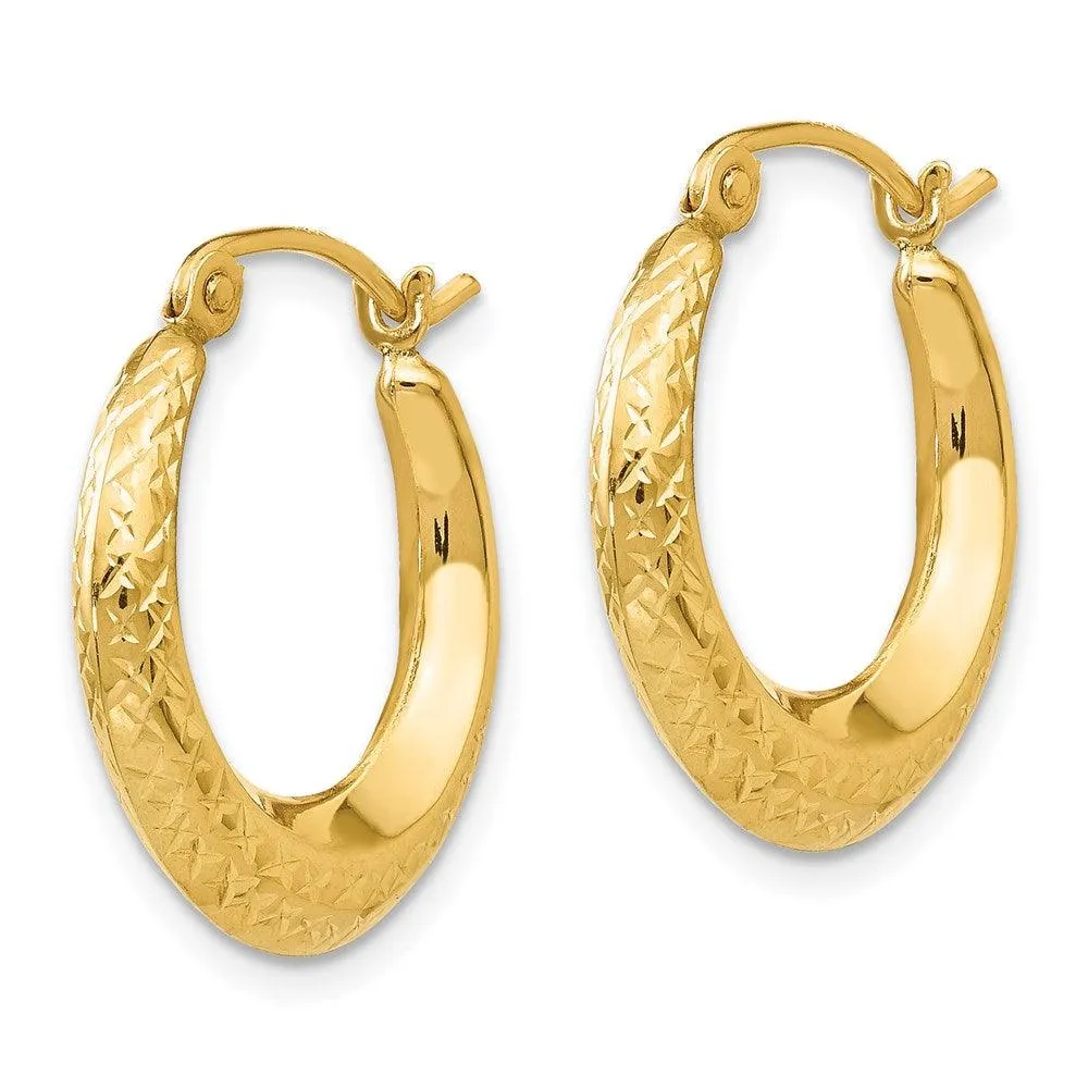 Madi K Kid's 14k  Textured Hollow Hoop Earrings