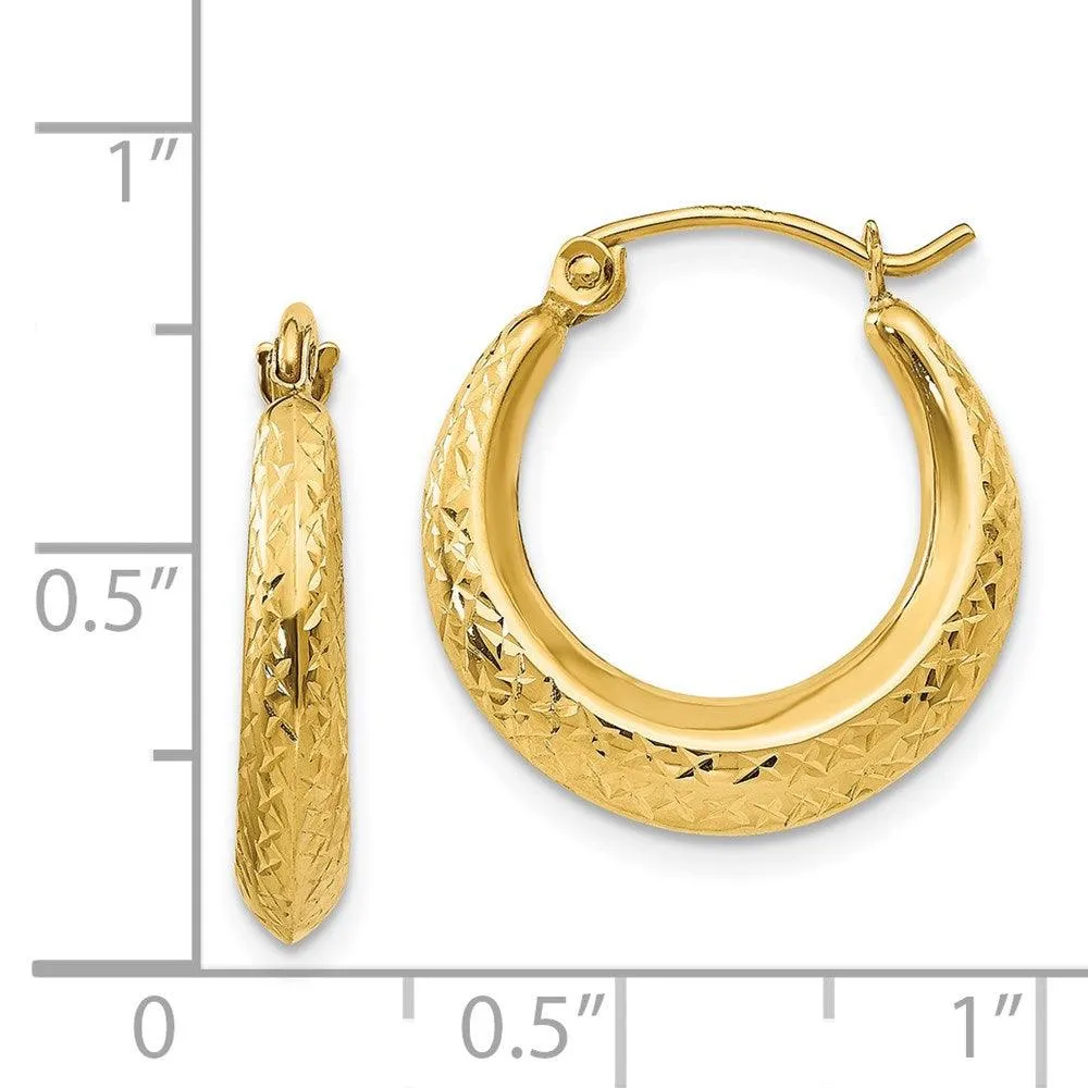 Madi K Kid's 14k  Textured Hollow Hoop Earrings