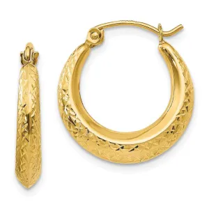 Madi K Kid's 14k  Textured Hollow Hoop Earrings