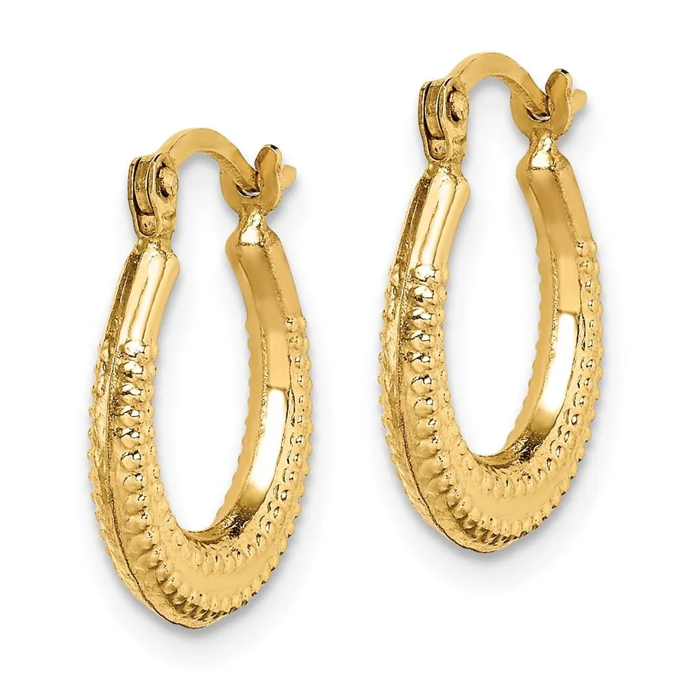 Madi K Kid's 14k  Textured Hoop Earrings