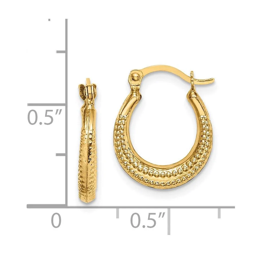 Madi K Kid's 14k  Textured Hoop Earrings