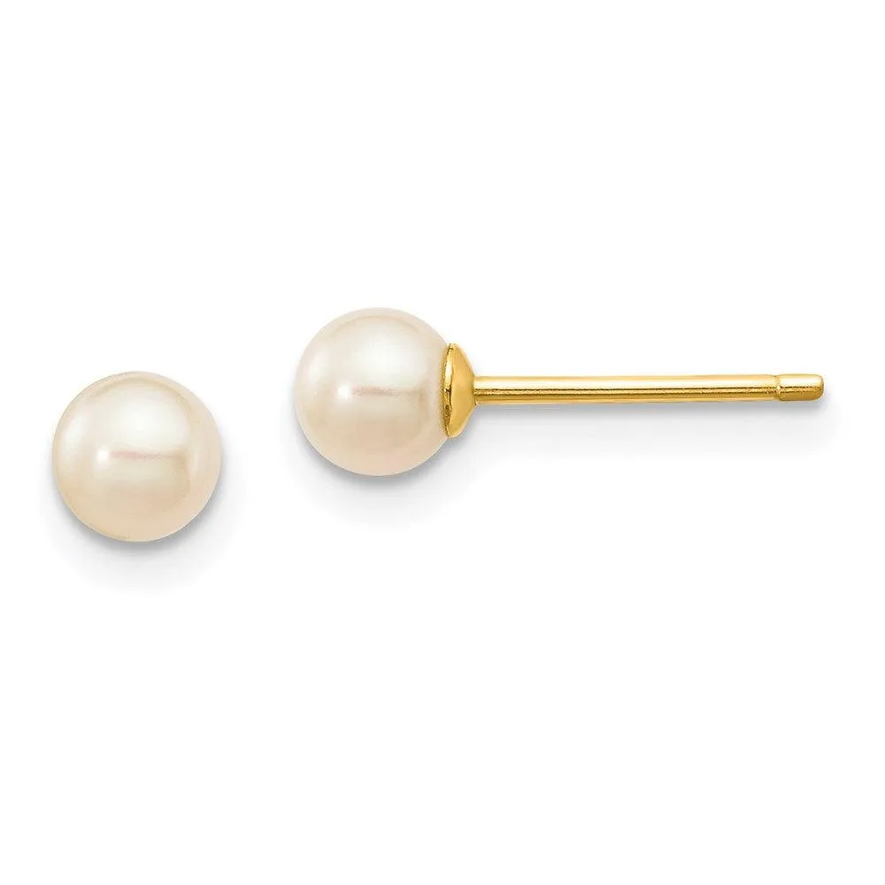 Madi K Kid's 14k  White FWC Pearl 15 Necklace, Earrings & 5.5 Bracelet 3pc Set