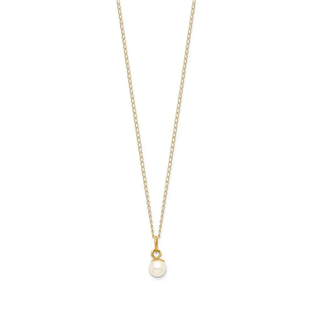 Madi K Kid's 14k  White FWC Pearl 15 Necklace, Earrings & 5.5 Bracelet 3pc Set