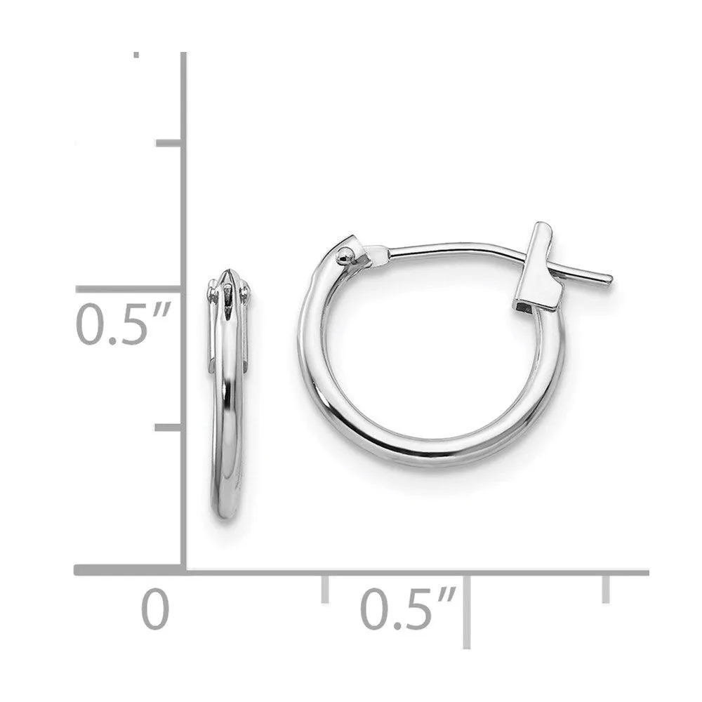 Madi K Kid's 14k White Gold  1.25mm Hoop Earrings