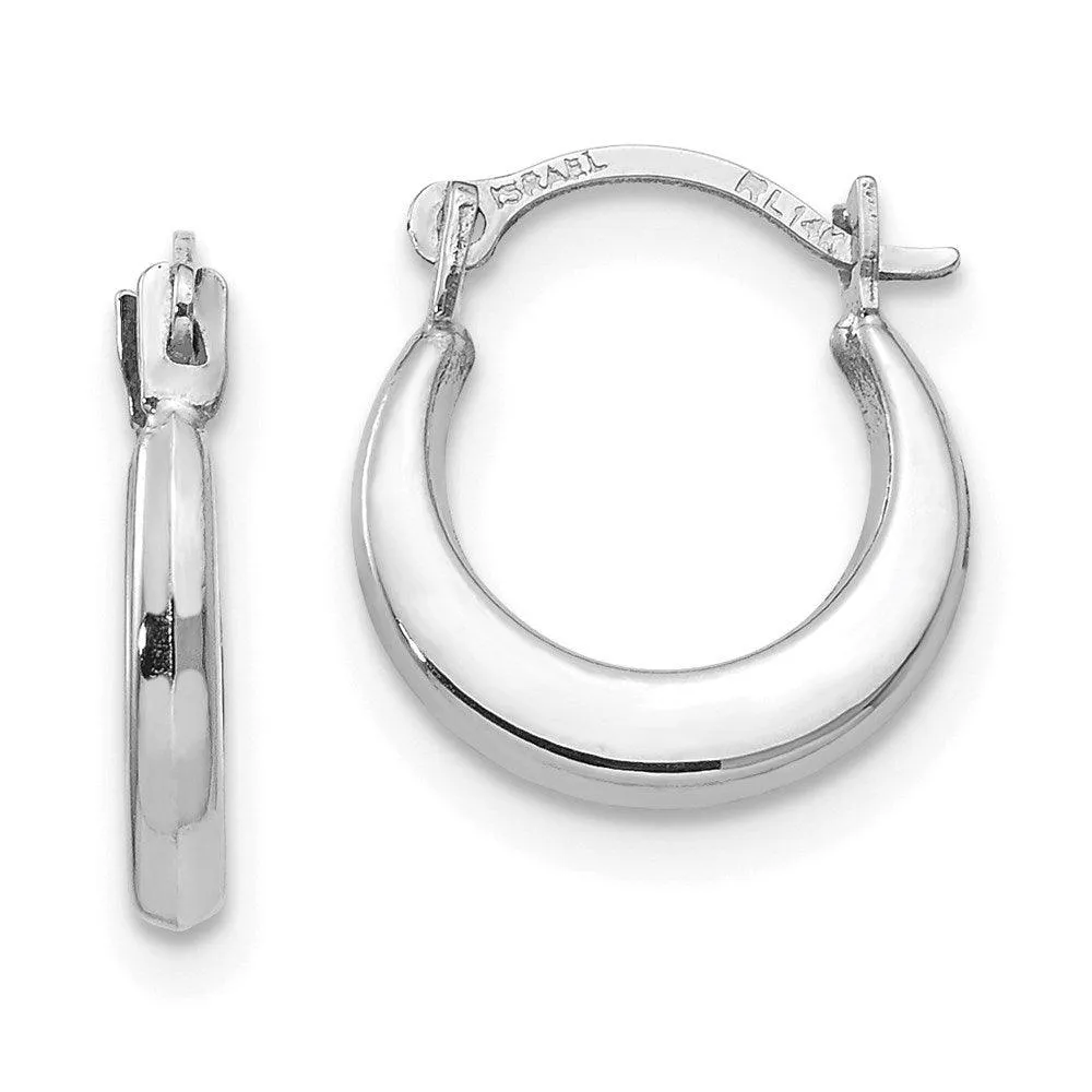 Madi K Kid's 14k White Gold  1.70mm Hoop Earrings