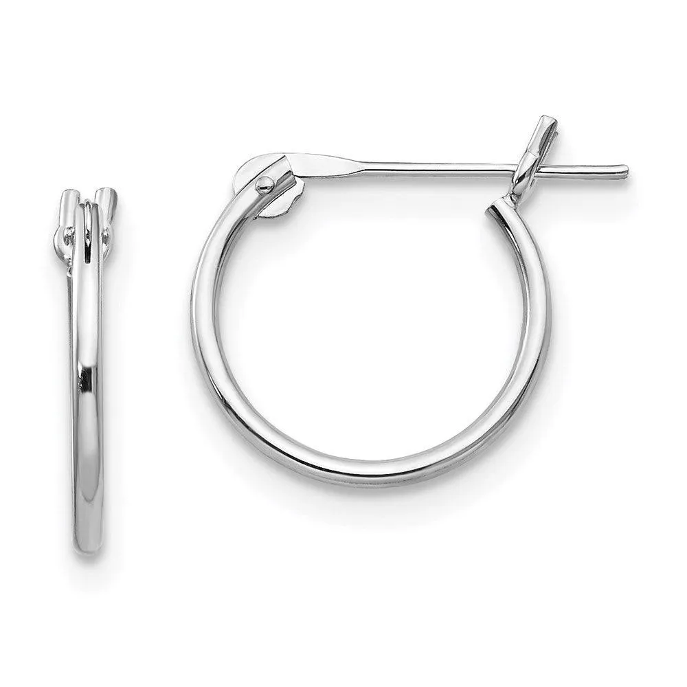 Madi K Kid's 14k White Gold  1mm Hoop Earrings