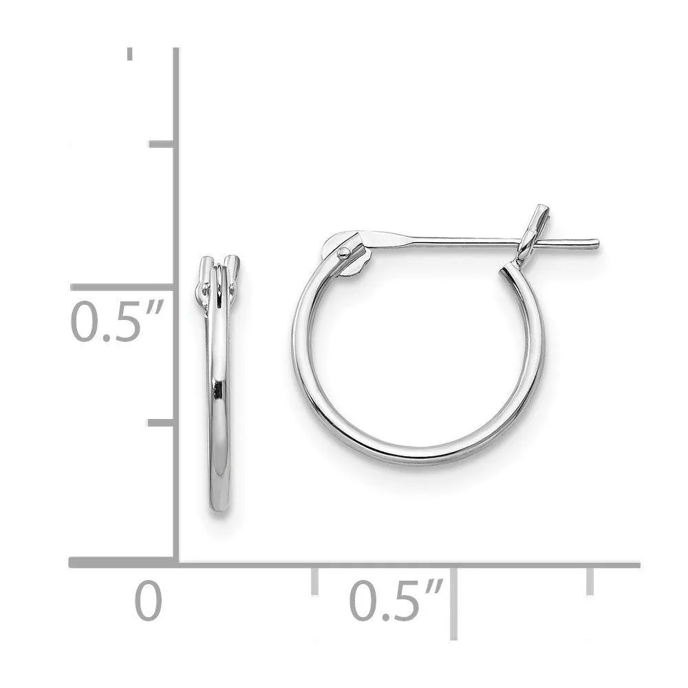 Madi K Kid's 14k White Gold  1mm Hoop Earrings