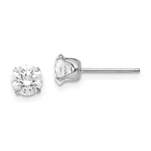 Madi K Kid's 14k White Gold  5.25mm CZ Post Earrings