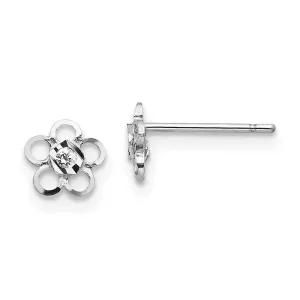 Madi K Kid's 14k White Gold  CZ Flower Post Earrings
