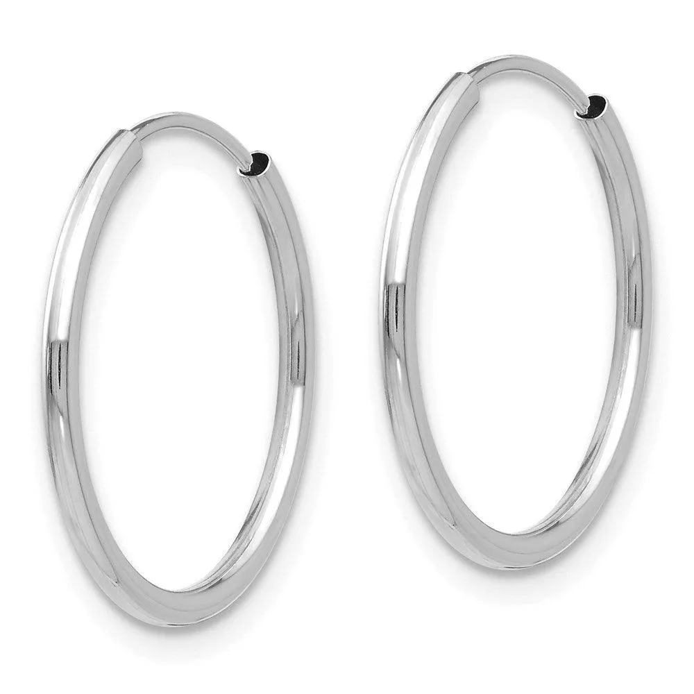 Madi K Kid's 14k White Gold  Endless Hoop 3 Pair Earring Set
